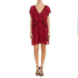 BCBGENERATION | Garnet Ruffle V-Neck Shift Dress